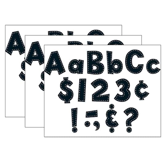 Teacher Created Resources® 4" Fun Font Letters, Black Stitch, 160 Pieces Per Pack, 3 Packs total of 480 | Michaels®